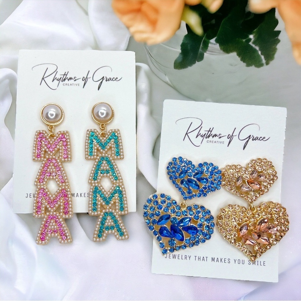 Sparkle & Surprise: Dazzling Gender Reveal Earrings for a Magical Moment! (NWT)